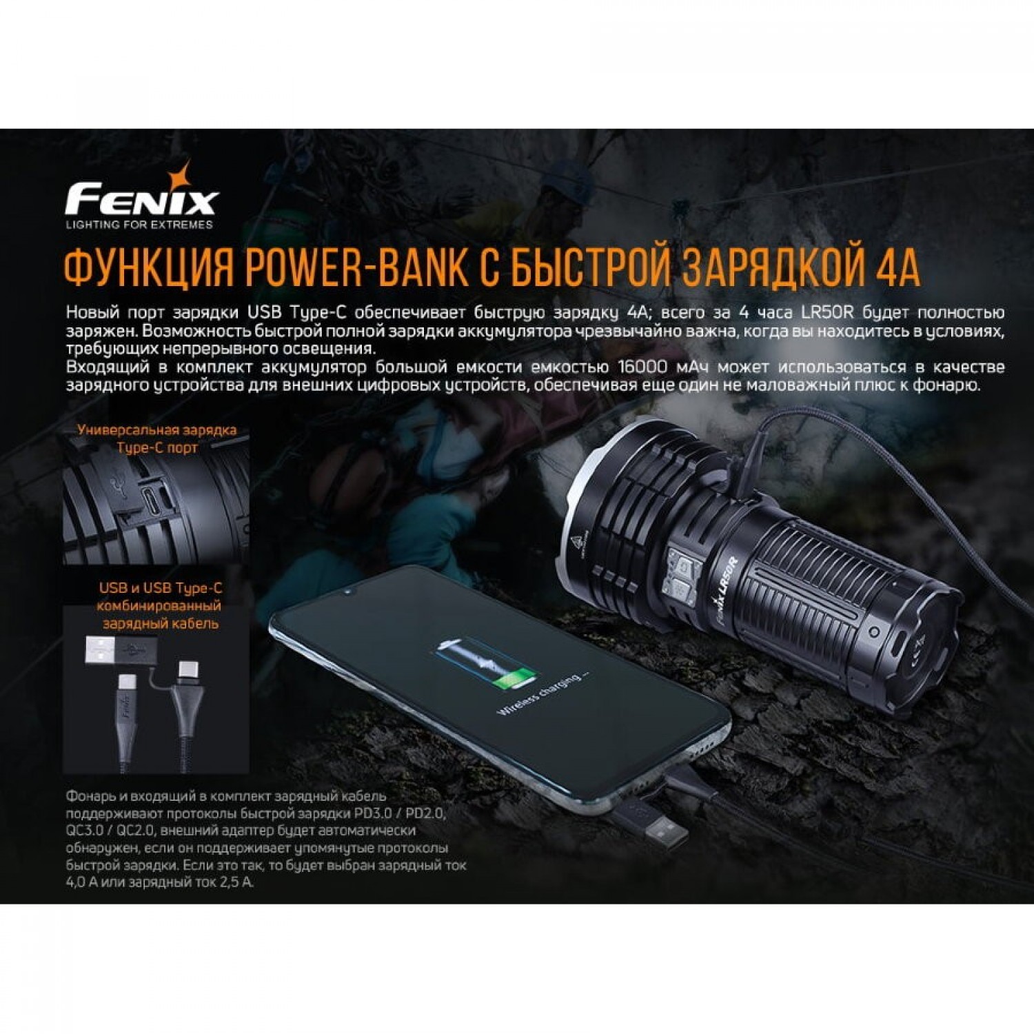 FENIX LR50R. Купить Фонарь на Официальном Сайте FENIX в России.