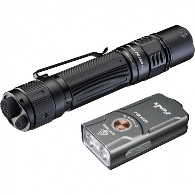 Набор тактический фонарь FENIX PD36R Pro + брелок E03R V2.0 Grey (Bonus Kit) PD36RPROE03RV20GY