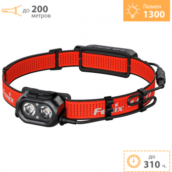 Налобный фонарь FENIX HP12R-T красный